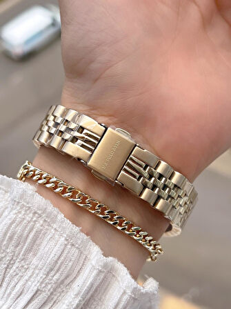 U.S.POLO ASSN Çelik Kordon 5 Atm Suya Dayanıklı Kadın Kol Saati+Bileklik Hediyeli USPA.2061.S06