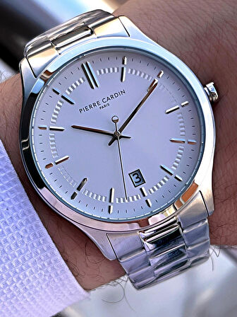 Pierre Cardin İtalyan Tasarım Bileklik Hediyeli Çelik Kasa Ve Kordon 3 Atm Erkek Kol Saati PC.0302.3