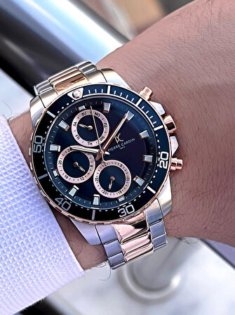 Pierre Cardin İtalyan Tasarım Bileklik Hediyeli Çelik Kasa Ve Kordon 3 Atm Erkek Kol Saati PC.1004.MS2