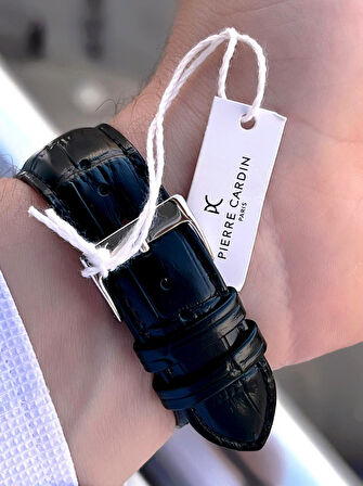 Pierre Cardin İtalyan Tasarım Bileklik Hediyeli Çelik Kasa Deri Kordon 3 Atm Erkek Kol Saati 0009.1