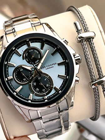 Lee Cooper Premium NişanVe Damatlara Özel 2 Yıl Garantili 5 Atm Erkek Kol Saati+Bileklik E.08249.300