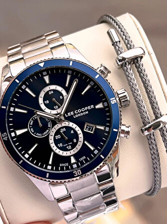 Lee Cooper İtalyan Tasarım Bileklik Hediyeli 2 Yıl Garantili 5 Atm Erkek Kol Saati ELC.08326.390