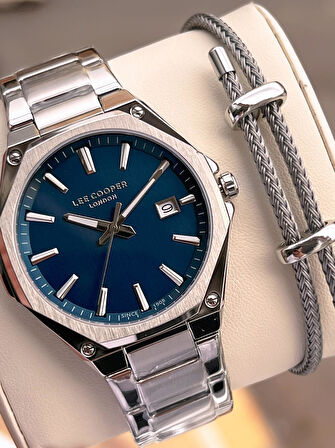 Lee Cooper İtalyan Tasarım Bileklik Hediyeli 2 Yıl Garantili 5 Atm Erkek Kol Saati ELC.08252.390