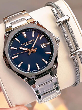 Lee Cooper İtalyan Tasarım Bileklik Hediyeli 2 Yıl Garantili 5 Atm Erkek Kol Saati ELC.08252.690