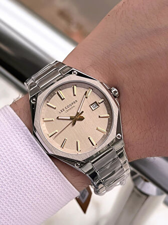 Lee Cooper İtalyan Tasarım Bileklik Hediyeli 2 Yıl Garantili 5 Atm Erkek Kol Saati ELC.08252.360