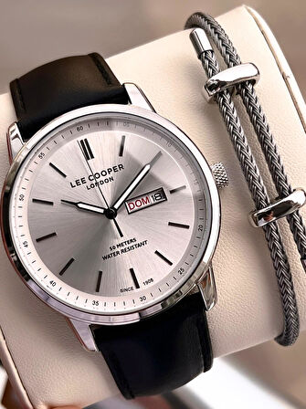 Lee Cooper İtalyan Tasarım Bileklik Hediyeli 2 Yıl Garantili 5 Atm Erkek Kol Saati ELC.08235.351