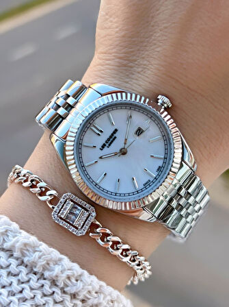 Lee Cooper Çelik Kordonlu 3 Atm Suya Dayanıklı 2 Yıl Garantili Kadın Kol Saati BC.08210.320