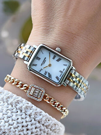 Lee Cooper Küçük Kasa Vintage Özel Tasarım 2 Yıl Garantili 3 Atm Kadın Kol Saati+Bileklik 08232.220