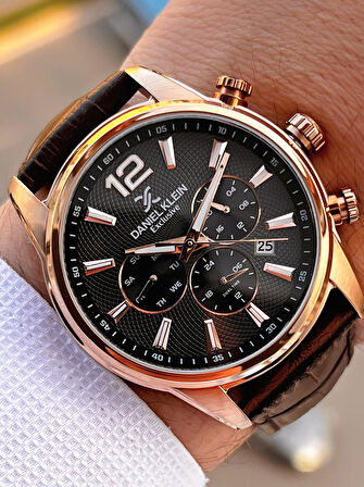 Daniel Klein Deri Kordon İç Kadran Fonksiyonları Aktif 3 Atm Suya Dayanıklı Erkek Kol Saati E14063-4
