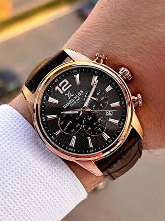 Daniel Klein Deri Kordon İç Kadran Fonksiyonları Aktif 3 Atm Suya Dayanıklı Erkek Kol Saati E14063-4