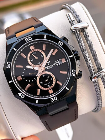 Daniel Klein Deri Kordon İç Kadran Fonksiyonları Aktif 3 Atm Suya Dayanıklı Erkek Kol Saati E140003-1