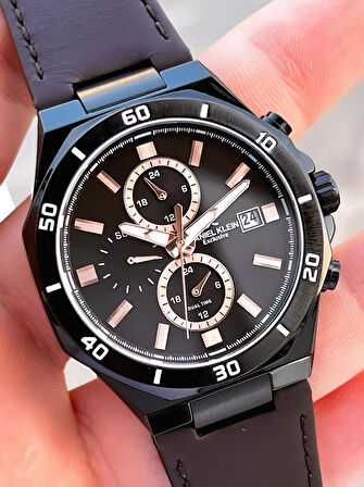 Daniel Klein Deri Kordon İç Kadran Fonksiyonları Aktif 3 Atm Suya Dayanıklı Erkek Kol Saati E140003-1