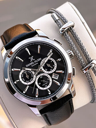 Daniel Klein Deri Kordon İç Kadran Fonksiyonları Aktif 3 Atm Suya Dayanıklı Erkek Kol Saati E140032-2