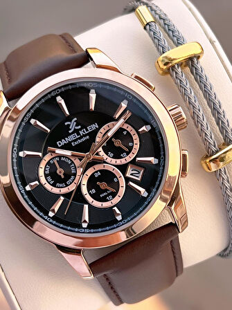 Daniel Klein Deri Kordon İç Kadran Fonksiyonları Aktif 3 Atm Suya Dayanıklı Erkek Kol Saati E140032-5