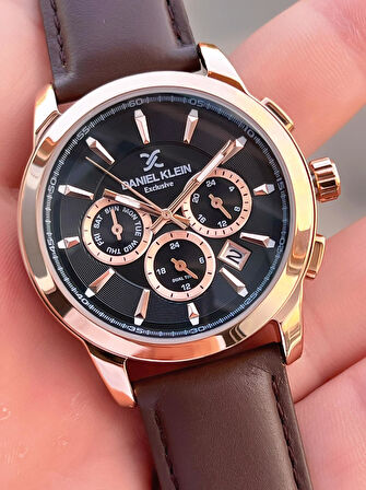 Daniel Klein Deri Kordon İç Kadran Fonksiyonları Aktif 3 Atm Suya Dayanıklı Erkek Kol Saati E140032-5