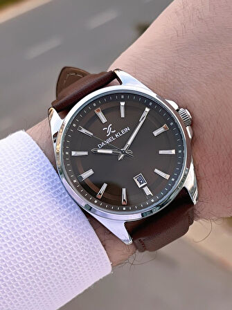 Daniel Klein Deri Kordon Takvimli Kadran 2 Yıl Garantili 3 Atm Dayanıklı Erkek Kol Saati E140036-4