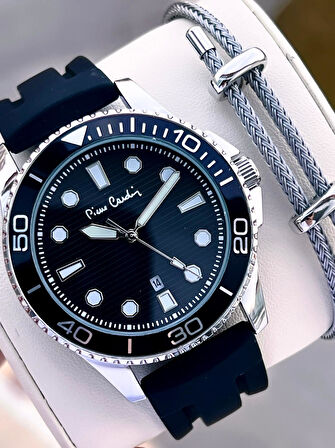 Pierre Cardin Silikon Kordon 2 Yıl Garantili 3 Atm Suya Dayanıklı Erkek Kol Saati PP.800311F01