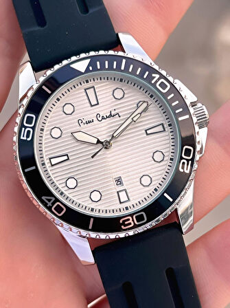 Pierre Cardin Silikon Kordon 2 Yıl Garantili 3 Atm Suya Dayanıklı Erkek Kol Saati PP.800311F03