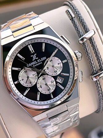 Daniel Klein Prx Kasa Kronometreli İtalyan Tasarım Bileklik Hediyeli Garantili Erkek Kol Saati PRx.1