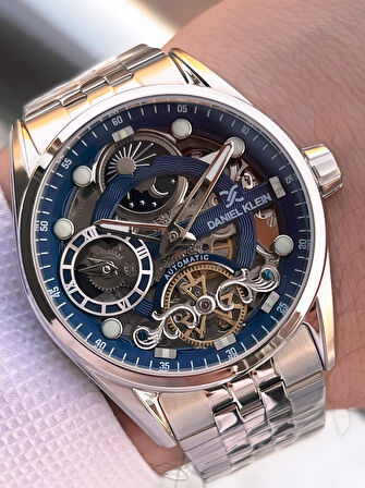 Daniel Klein Otomatik Mekanizma Mehtap Ve Güneş Kadranlı 2 Yıl Garantili Erkek Kol Saati OTM.13855.1