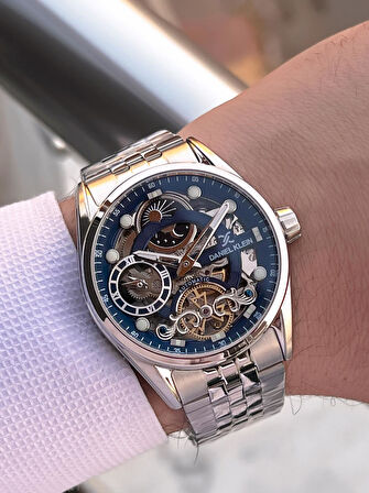 Daniel Klein Otomatik Mekanizma Mehtap Ve Güneş Kadranlı 2 Yıl Garantili Erkek Kol Saati OTM.13855.1