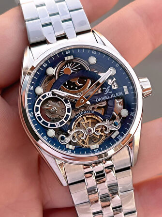 Daniel Klein Otomatik Mekanizma Mehtap Ve Güneş Kadranlı 2 Yıl Garantili Erkek Kol Saati OTM.13855.1
