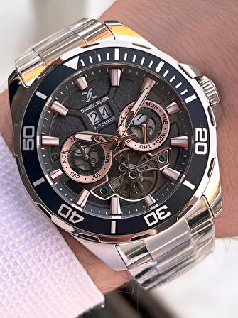 Daniel Klein Otomatik Mekanizma Mehtap Ve Güneş Kadranlı 2 Yıl Garantili Erkek Kol Saati OTM.13754.5