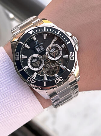 Daniel Klein Deri Kordon Otomatik Mekanizma Metap Ve Güneş Kadranlı Erkek Kol Saati+Bileklik 14013.1