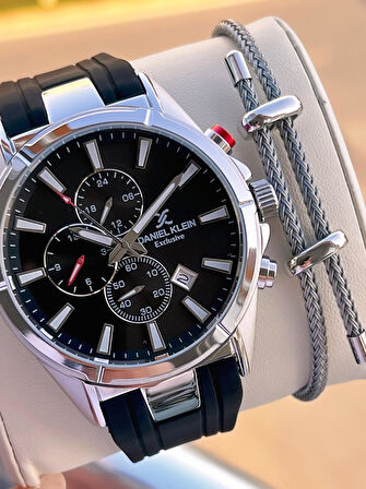 Daniel Klein Silikon Kordon İtalyan Tasarım Bileklik Hediyeli 2Yıl Garantili Erkek Kol Saati 10691.1