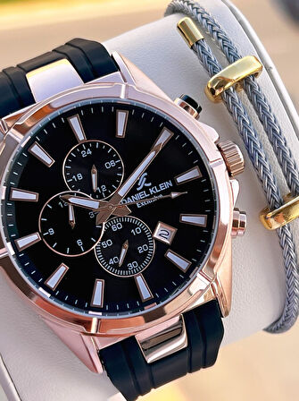 Daniel Klein Silikon Kordon İtalyan Tasarım Bileklik Hediyeli 2Yıl Garantili Erkek Kol Saati 10691.4