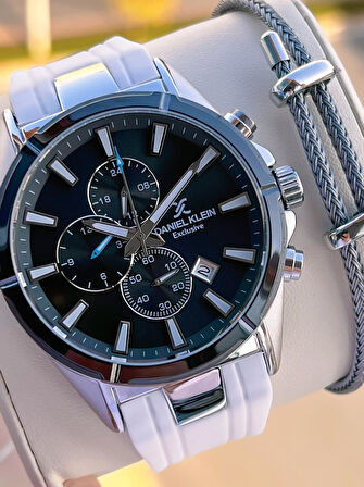 Daniel Klein Silikon Kordon İtalyan Tasarım Bileklik Hediyeli 2Yıl Garantili Erkek Kol Saati 10691.3