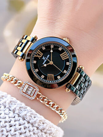 Daniel Klein Seramik Kordon Özel Tasarım 2 Yıl Garantili 3 Atm Kadın Kol Saati+Bileklik SR.14282.3