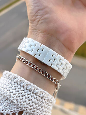 Daniel Klein Seramik Kordon Özel Tasarım 2 Yıl Garantili 3 Atm Kadın Kol Saati+Bileklik SR.14282.1