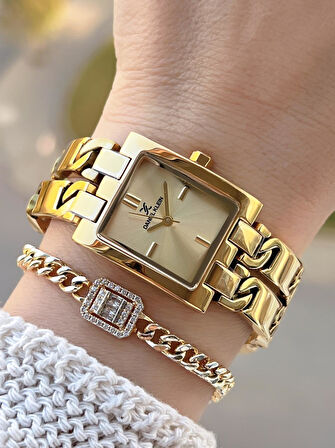 Daniel Klein Zincirli Kordon 3 Atm Suya Dayanıklı 2 Yıl Garantili Kadın Kol Saati+Bileklik S10052.3