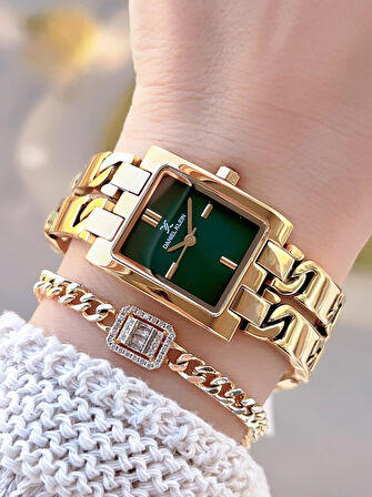 Daniel Klein Zincirli Kordon 3 Atm Suya Dayanıklı 2 Yıl Garantili Kadın Kol Saati+Bileklik S10052.4