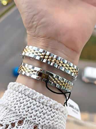 Daniel Klein Dolamalı Çelik Kordonlu 2 Yıl Garantili 3 Atm Suya Dayanıklı Kadın Kol Saati+Bileklik 3