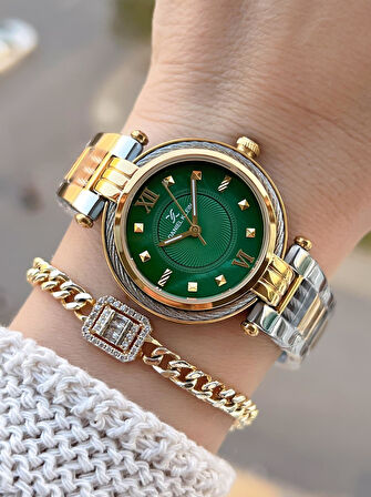 Daniel Klein Çelik Kordonlu 2 Yıl Garantili 3 Atm Suya Dayanıklı Kadın Kol Saati+Bileklik BD.10070.4