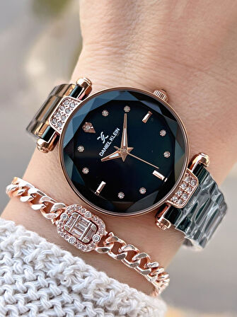 Daniel Klein Çelik Kordonlu 2 Yıl Garantili 3 Atm Suya Dayanıklı Kadın Kol Saati+Bileklik BD.14132.9