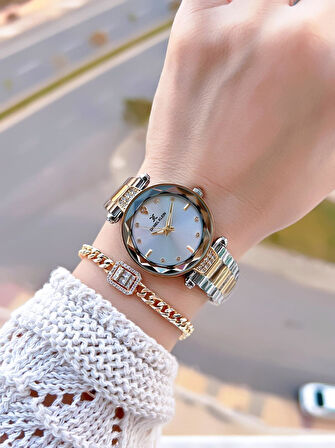 Daniel Klein Çelik Kordonlu 2 Yıl Garantili 3 Atm Suya Dayanıklı Kadın Kol Saati+Bileklik BD.14132.3