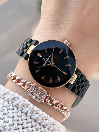 Daniel Klein Çelik Kordonlu 2 Yıl Garantili 3 Atm Suya Dayanıklı Kadın Kol Saati+Bileklik BD.10105.6