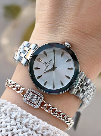 Daniel Klein Çelik Kordonlu 2 Yıl Garantili 3 Atm Suya Dayanıklı Kadın Kol Saati+Bileklik BD.10105.1