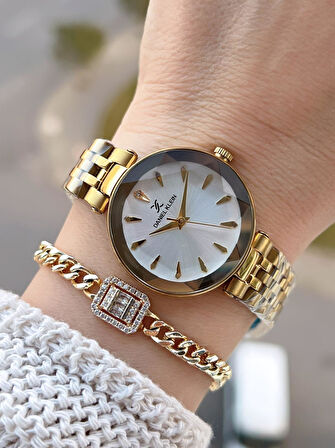 Daniel Klein Çelik Kordonlu 2 Yıl Garantili 3 Atm Suya Dayanıklı Kadın Kol Saati+Bileklik BD.10105.2