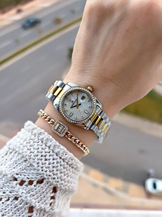 Daniel Klein Çelik Kordonlu 2 Yıl Garantili 3 Atm Suya Dayanıklı Kadın Kol Saati+Bileklik BD.10108.3