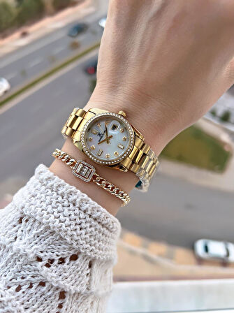 Daniel Klein Çelik Kordonlu 2 Yıl Garantili 3 Atm Suya Dayanıklı Kadın Kol Saati+Bileklik BD.10108.2