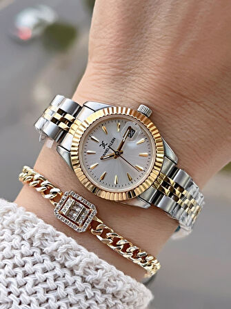 Daniel Klein Çelik Kordonlu 2 Yıl Garantili 3 Atm Suya Dayanıklı Kadın Kol Saati+Bileklik BD.10030.6