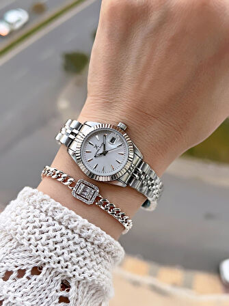 Daniel Klein Çelik Kordonlu 2 Yıl Garantili 3 Atm Suya Dayanıklı Kadın Kol Saati+Bileklik BD.10030.1