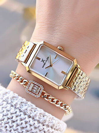 Daniel Klein Çelik Kordonlu 2 Yıl Garantili 3 Atm Suya Dayanıklı Kadın Kol Saati+Bileklik BD.13785.6