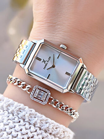 Daniel Klein Çelik Kordonlu 2 Yıl Garantili 3 Atm Suya Dayanıklı Kadın Kol Saati+Bileklik BD.13785.1