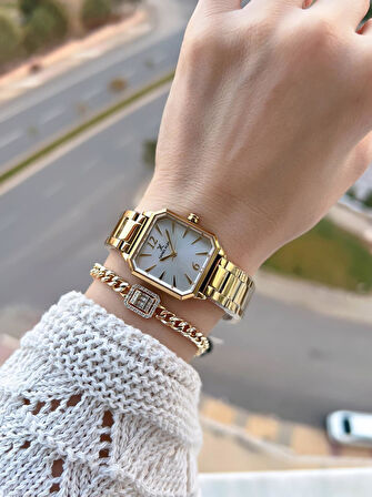 Daniel Klein Çelik Kordonlu 2 Yıl Garantili 3 Atm Suya Dayanıklı Kadın Kol Saati+Bileklik BD.14090.7