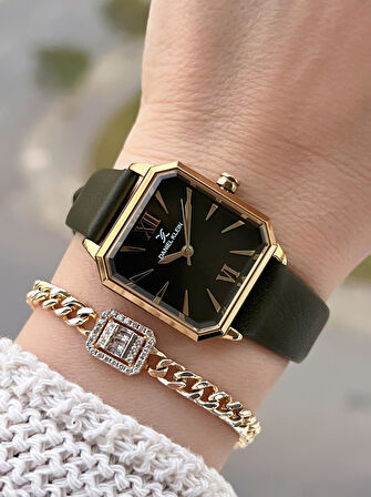 Daniel Klein Deri Kordonlu 2 Yıl Garantili 3 Atm Suya Dayanıklı Kadın Kol Saati+Bileklik BD.13939.4